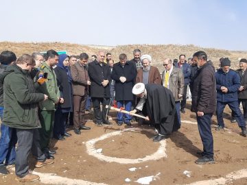 آئین کلنگ زنی زمین چمن مصنوعی روستای صورین