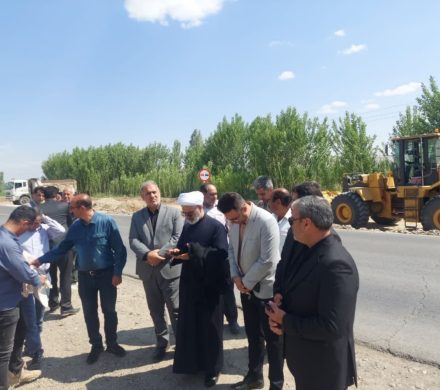 بازدید میدانی حجت الاسلام والمسلمین محمد میرزائی از پروژه راه سازی کشاورز به احمدآباد 
