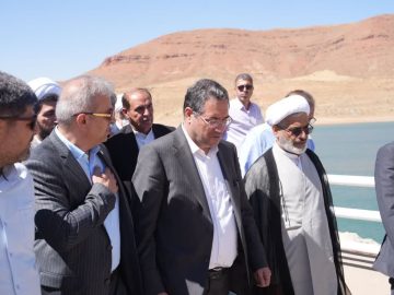 بازدید استاندار آذربایجان‌غربی و حجت الاسلام والمسلمین میرزایی از سد الغدیر شهرستان تکاب